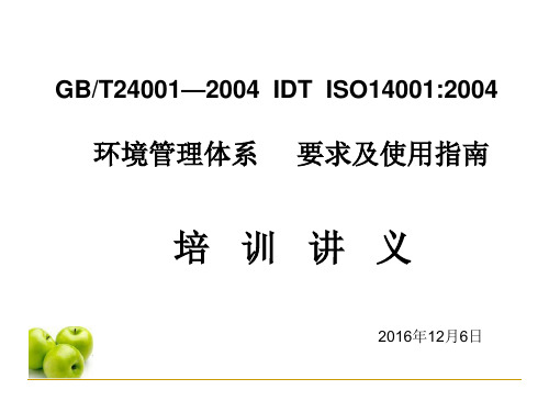 环境管理体系要求及使用指南讲义