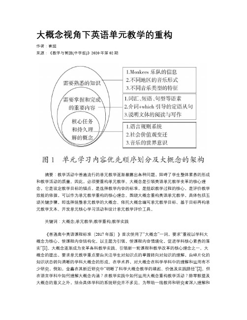 大概念视角下英语单元教学的重构
