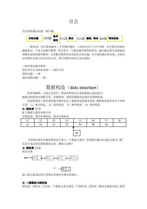 用计算机解决问题一般步骤