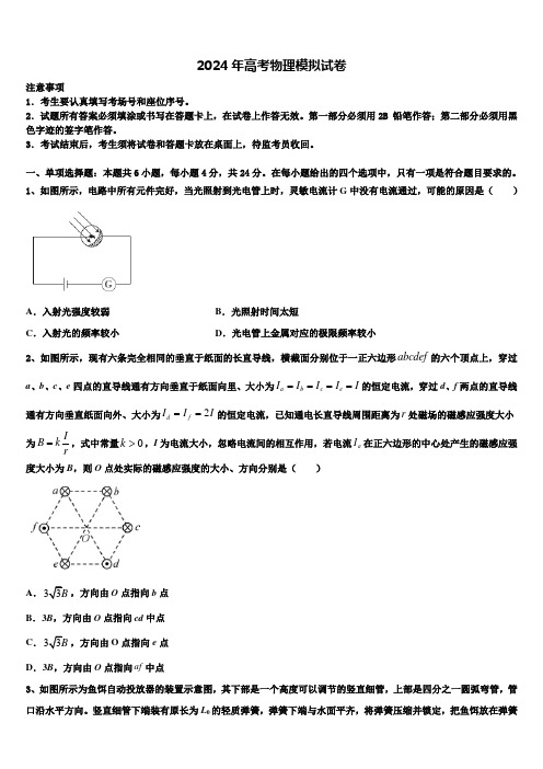 河北省衡水市第二中学2024年高三适应性调研考试物理试题含解析