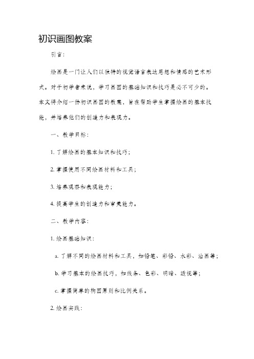 初识画图市公开课获奖教案省名师优质课赛课一等奖教案