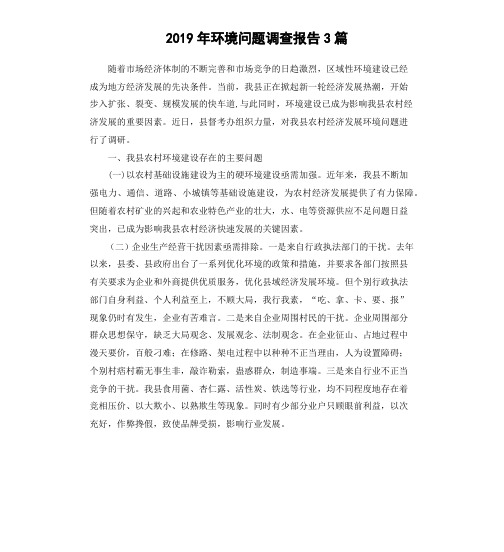 2019年环境问题调查报告3篇