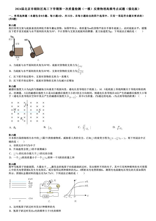 2024届北京市朝阳区高三下学期第一次质量检测(一模)反馈物理高频考点试题(强化版)