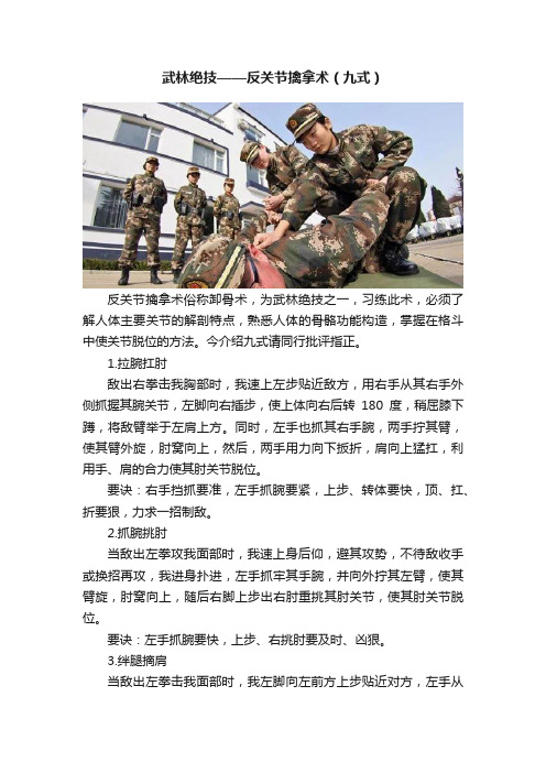 武林绝技——反关节擒拿术（九式）