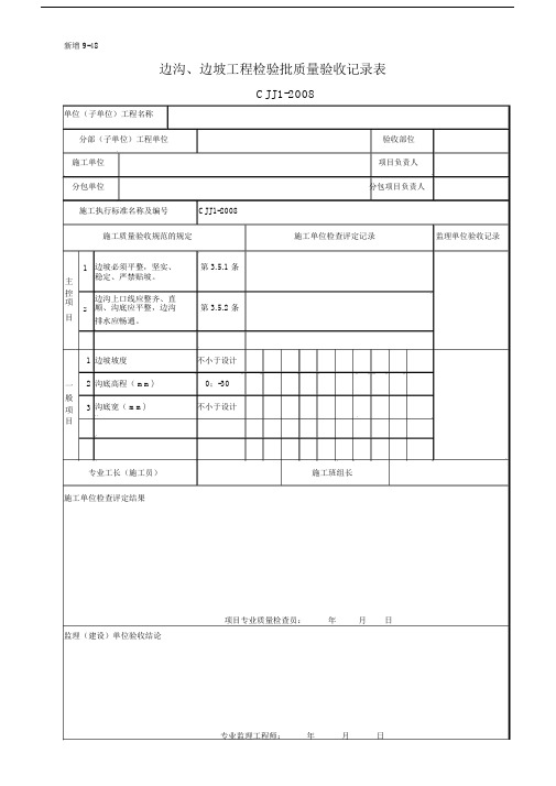 619边沟、边坡工程检验批质量验收记录表.doc