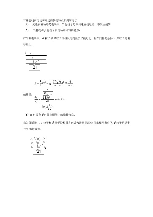 三种射线在电场和磁场的偏转特点和判断方法