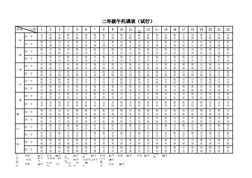 二年级午托课表(新)