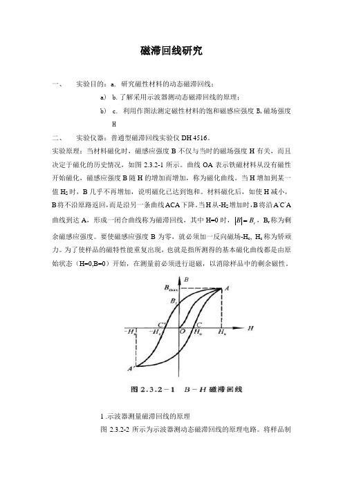 大学物理实验报告-磁滞回线研究