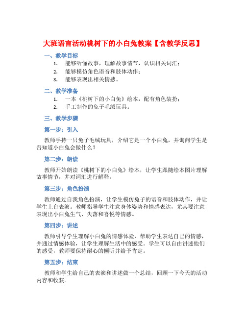 大班语言活动桃树下的小白兔教案【含教学反思】