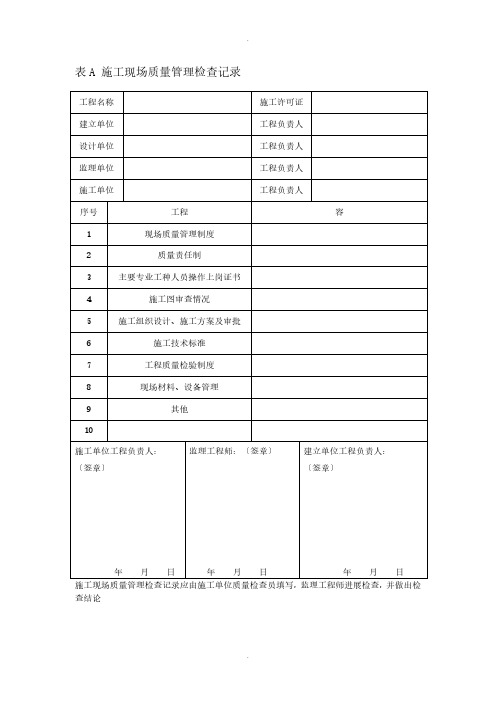 气体灭火系统验收检查记录