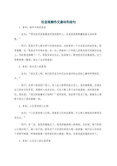 社会观察作文素材和金句