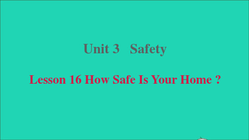 九年级英语上册Unit3SafetyLesson16HowSafeIsYourHome冀教版