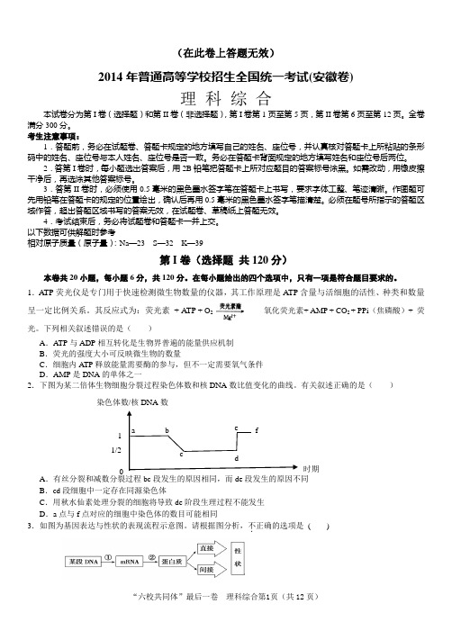 2014年高考理综试题