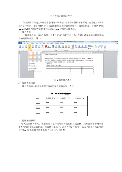 三线表的正确绘制方法