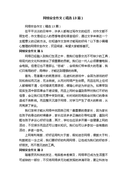 网络安全作文（精选13篇）