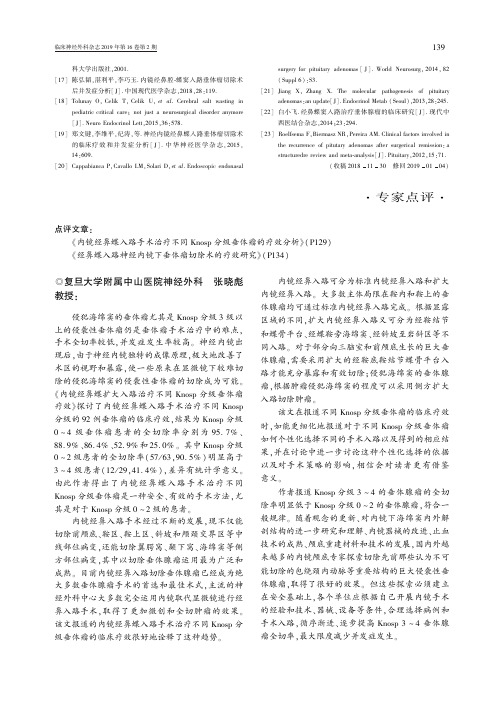 张晓彪点评《内镜经鼻蝶入路手术治疗不同Knosp分级垂体瘤的疗效分析》、《经鼻蝶入路神经内镜下垂体瘤