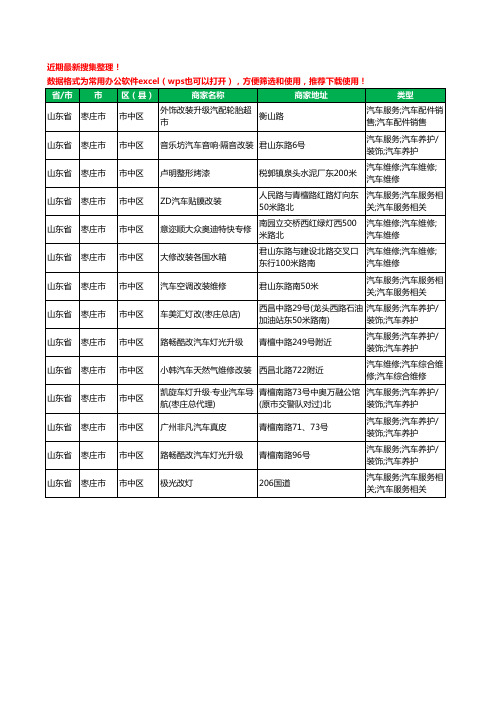 2020新版山东省枣庄市市中区汽车改装工商企业公司商家名录名单黄页联系方式电话大全14家