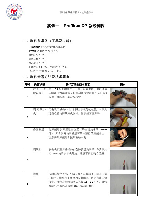 实训一 ProfibusDP总线制作