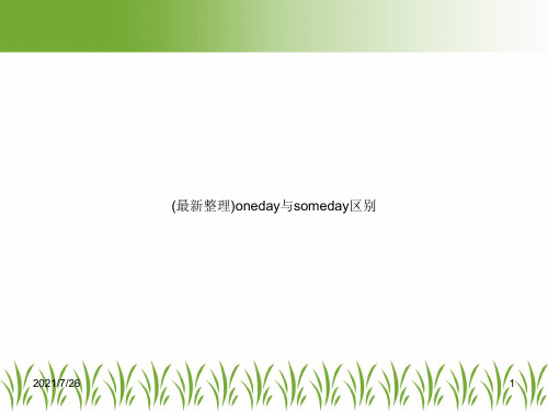 (最新整理)oneday与someday区别