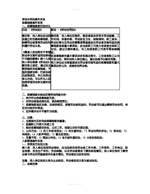 劳动合同法操作实务