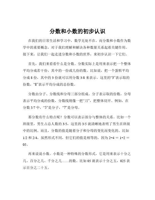 分数和小数的初步认识