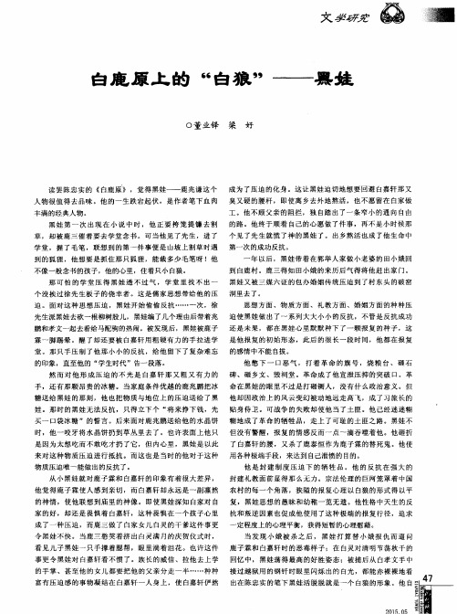 白鹿原上的“白狼”——黑娃