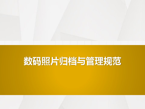 数码照片归档与管理规范