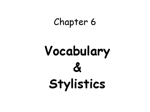 6.Vocabulary and Stylistcs