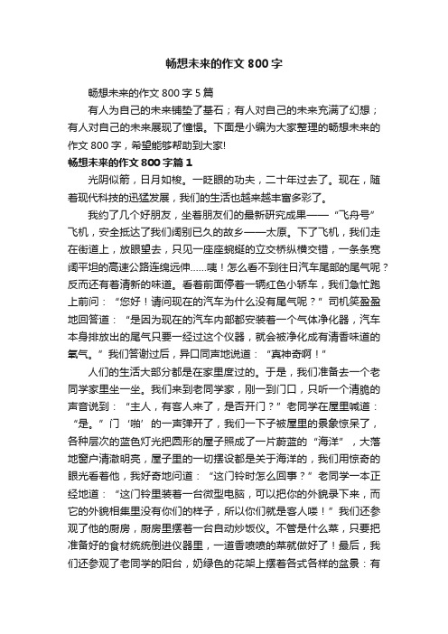 畅想未来的作文800字