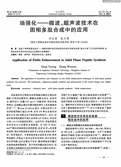 场强化——微波、超声波技术在固相多肽合成中的应用
