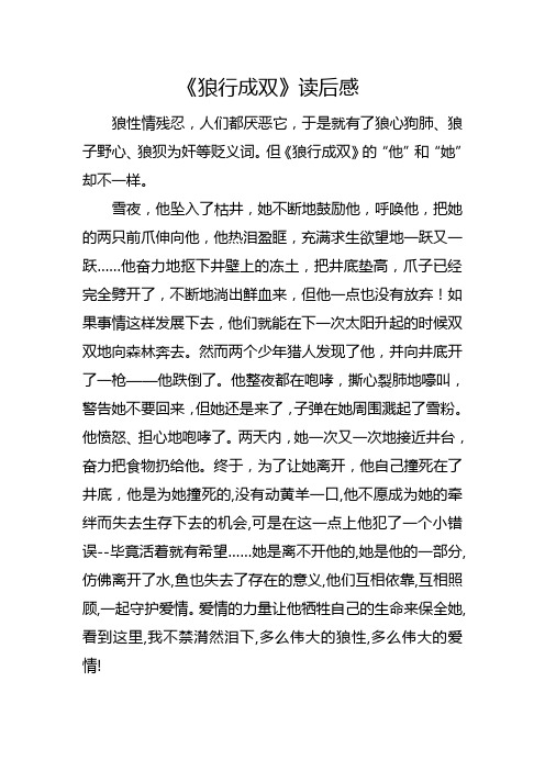狼行成双
