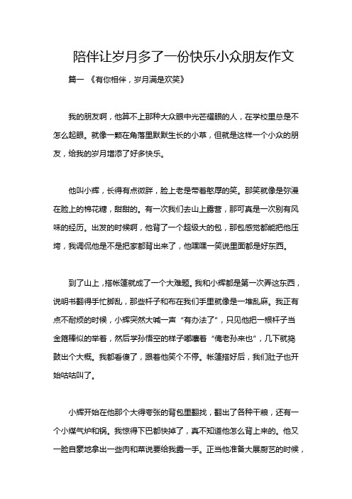 陪伴让岁月多了一份快乐小众朋友作文