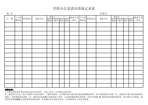 保洁消毒记录表