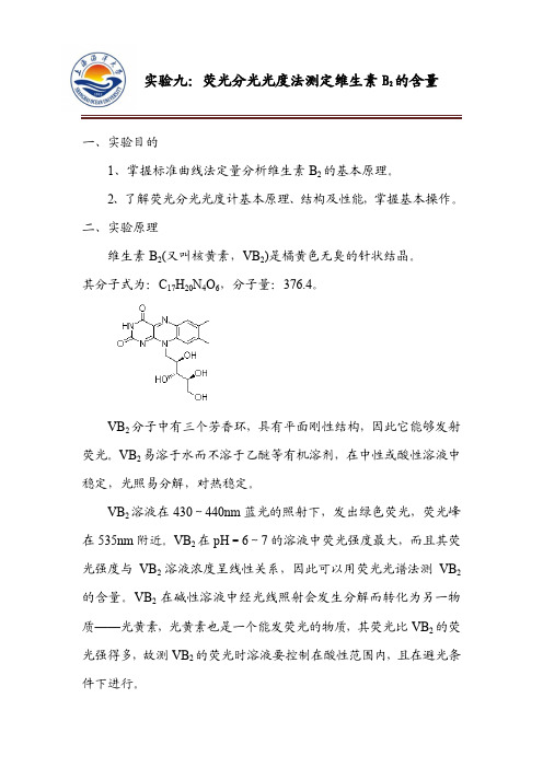 荧光分光光度法测定维生素B2含量