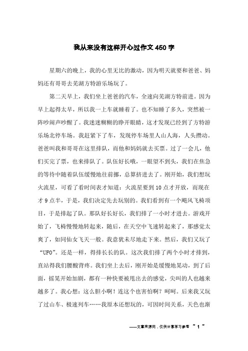 我从来没有这样开心过作文450字
