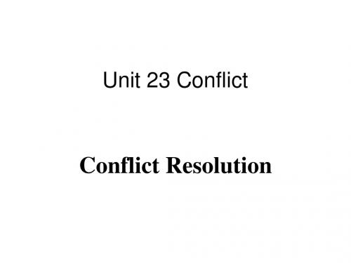 高二英语Conflict课件2(新编2019教材)