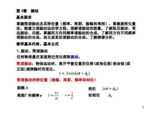 普通物理A(1) 课程指导 第4章《振动》