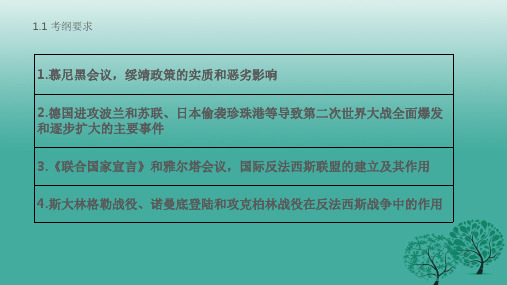 中考历史 第六部分 世界现代史 第二十三讲 第二次世界大战复习 新人教版