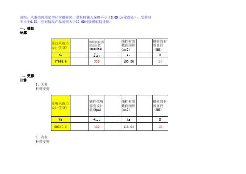 化学螺栓计算表(2)