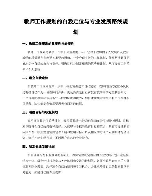 教师工作规划的自我定位与专业发展路线规划