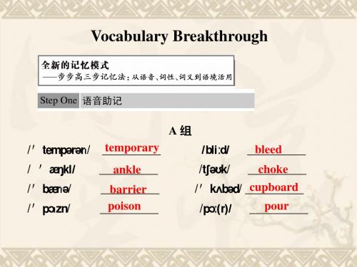 【步步高】-高中英语 Unit 5 First aid Vocabulary Breakthrough 5课件 新人教版必修5