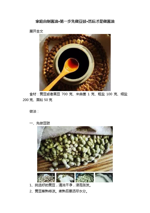 家庭自制酱油·第一步先做豆豉·然后才是做酱油