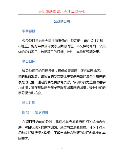 公益项目书