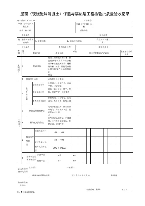 5.22.2屋面保温层工程检验批质量验收记录