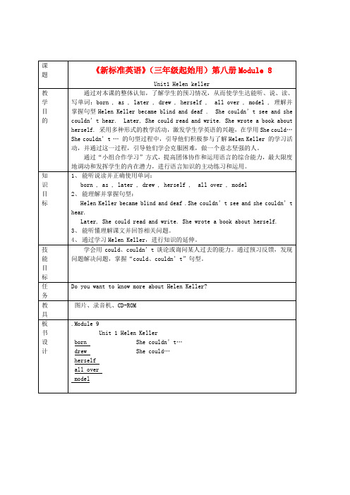 六年级英语下册 Module8 unit1(1)教案 外研版