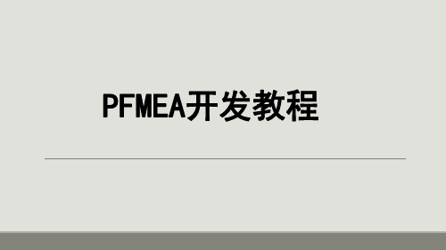 PFMEA开发教程