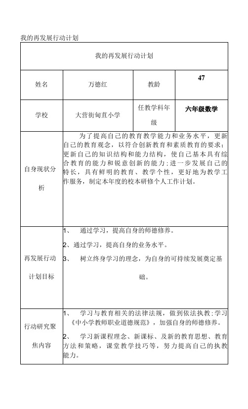 我的再发展行动计划