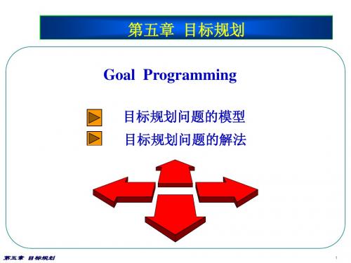 苏大 张芳华 运筹学课件第五章目标规划