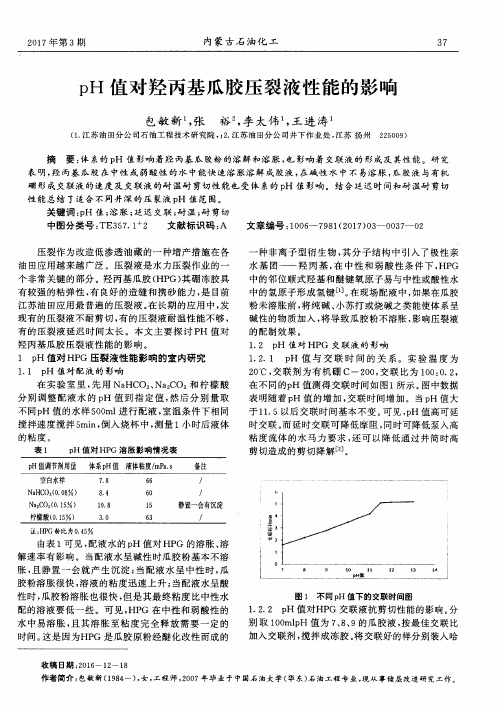 pH值对羟丙基瓜胶压裂液性能的影响