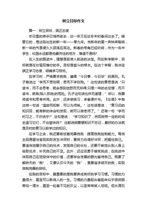 关于树立目标作文五篇